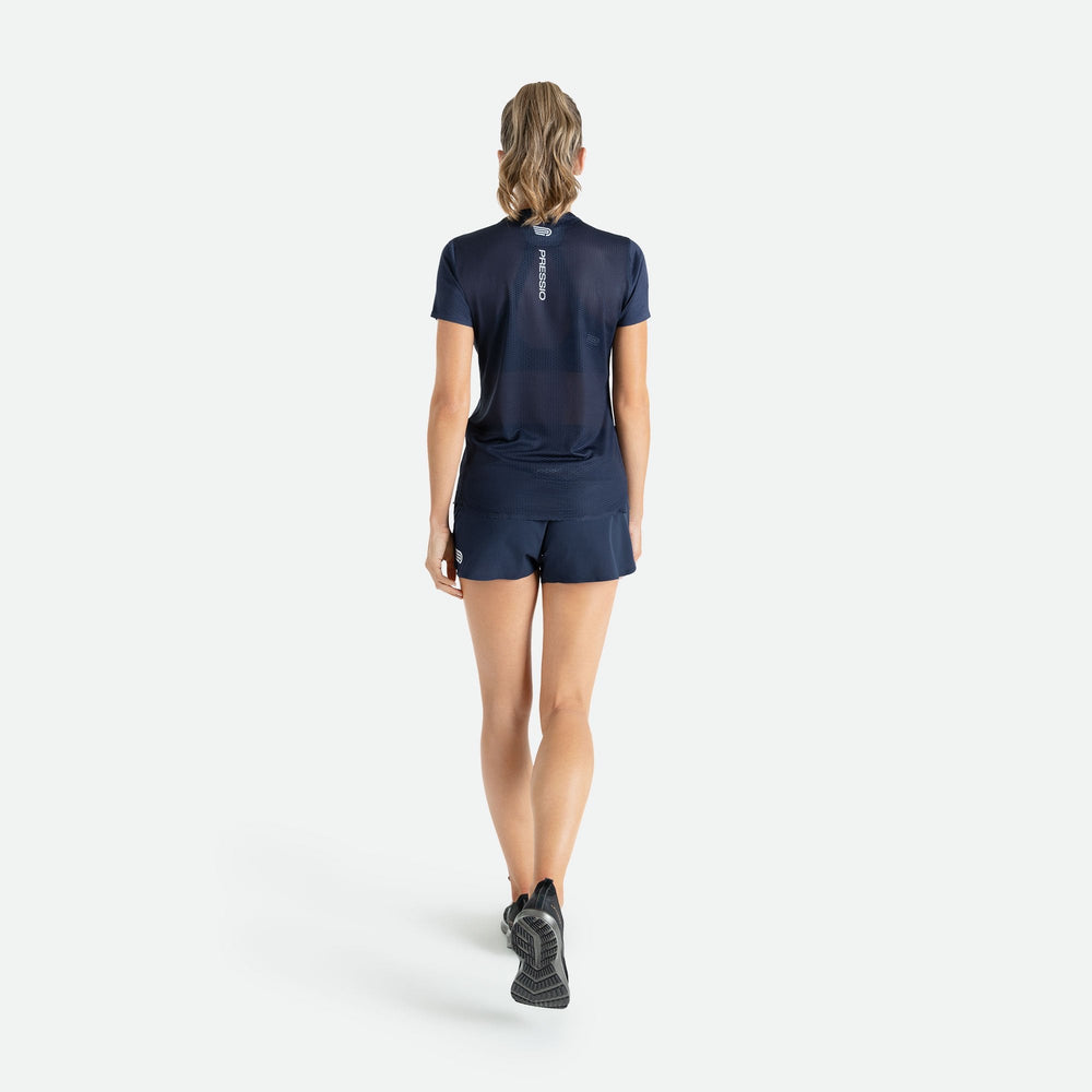 Quần chạy bộ Nữ Pressio Arahi 3" Short - Xanh (Navy)