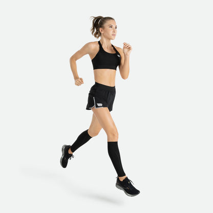 Quần Chạy Bộ Nữ Pressio Arahi Reflective 3" - Đen (Black)