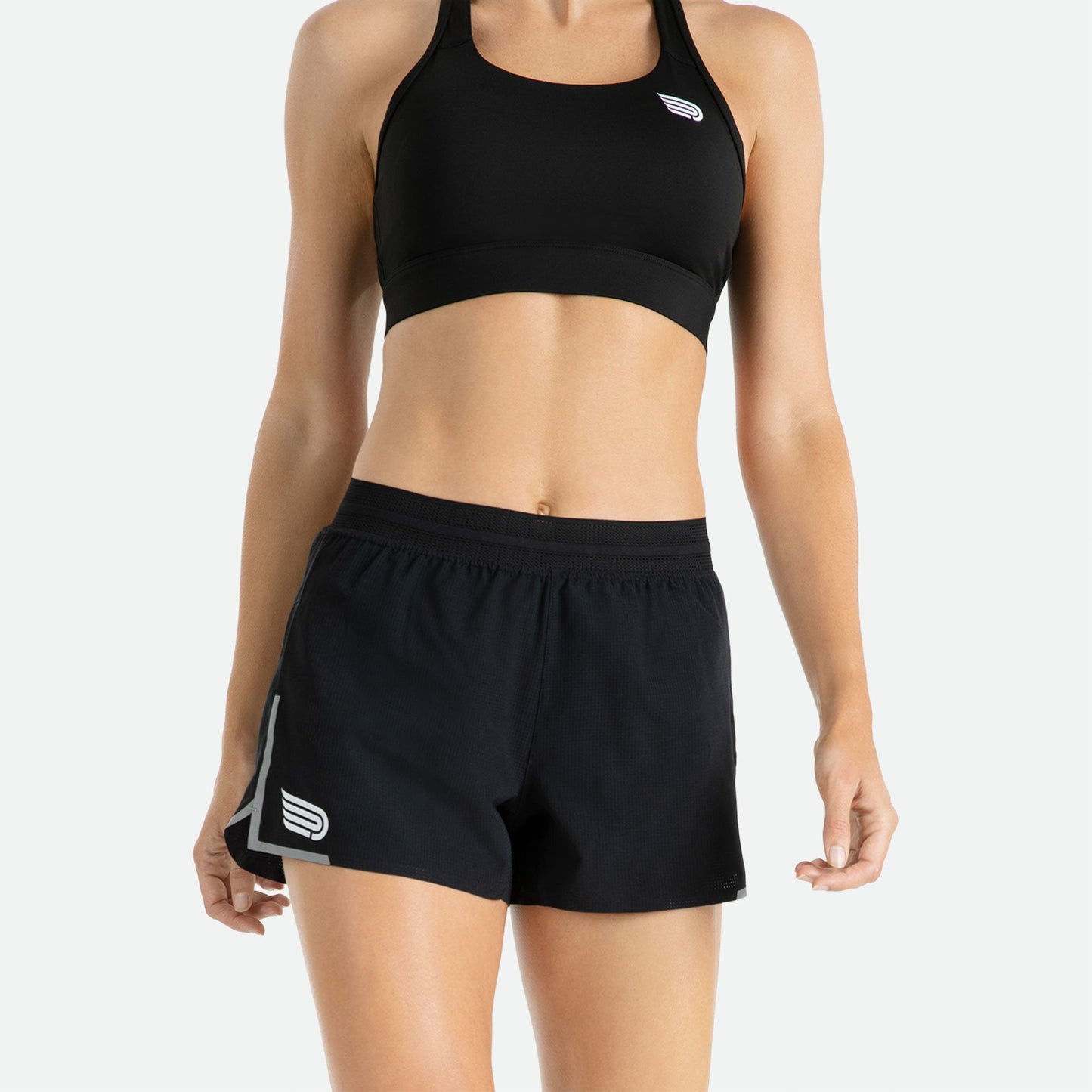 Quần Chạy Bộ Nữ Pressio Arahi Reflective 3" - Đen (Black)