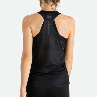 Áo Chạy Bộ Nữ Pressio Arahi Singlet - Đen (Black)