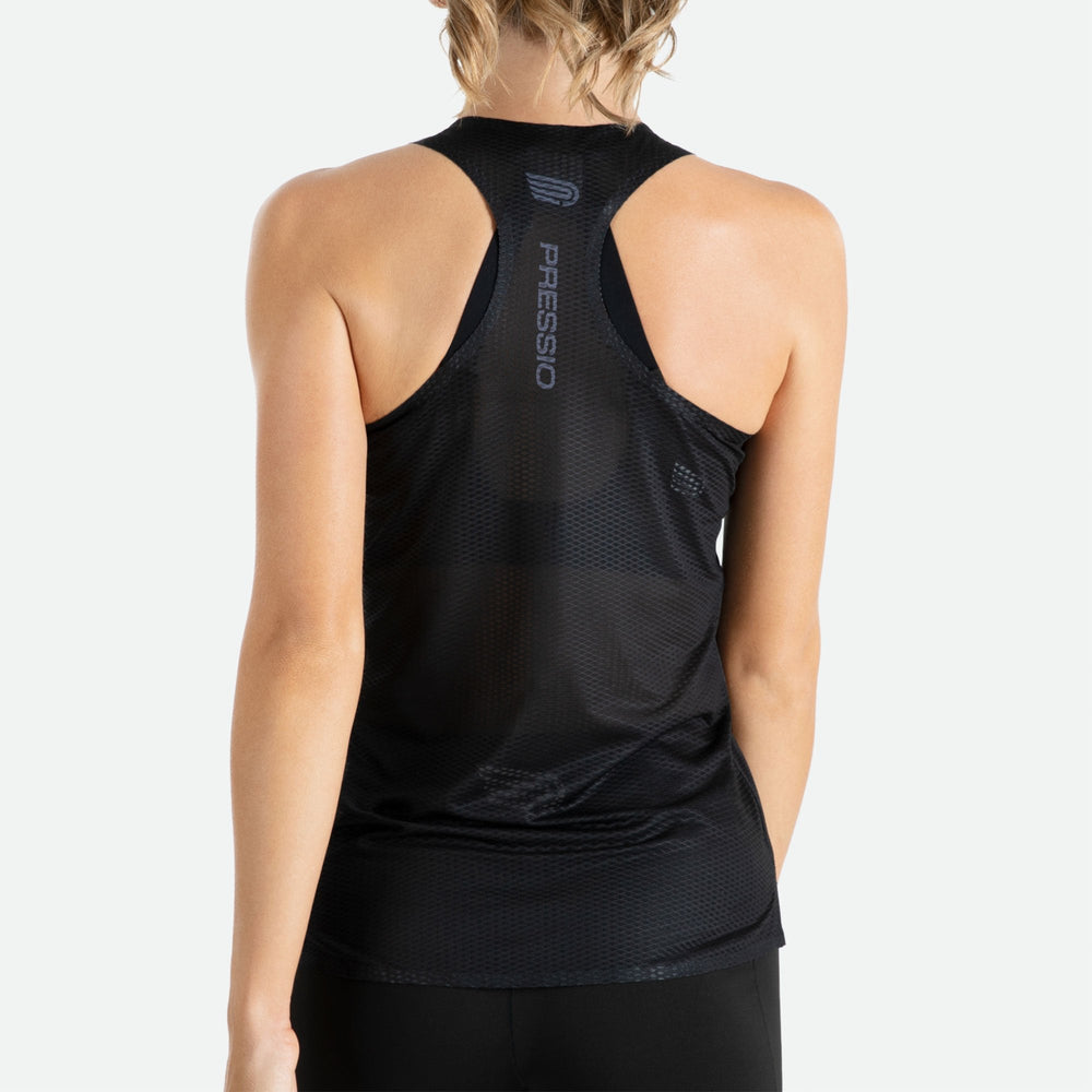 Áo chạy bộ Nữ Pressio Arahi Singlet - Đen (Black)