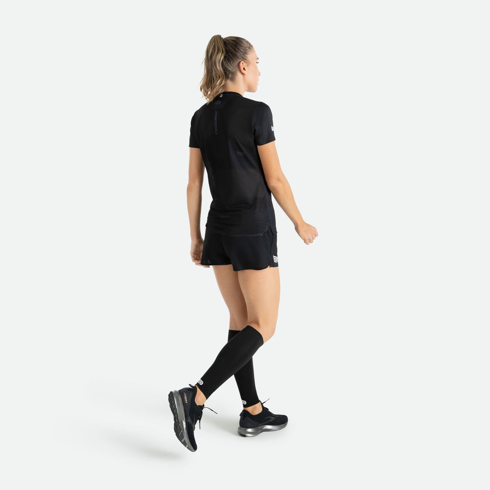 Áo chạy bộ Nữ Pressio Ārahi Tee - Đen (Black)
