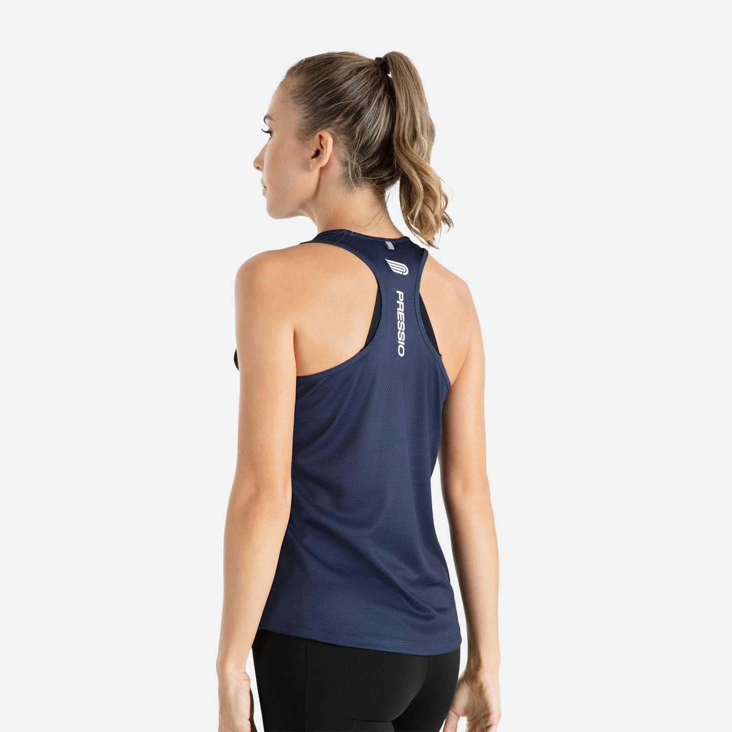 Áo Chạy Bộ Nữ Pressio Hapai Singlet - Xanh (Navy)