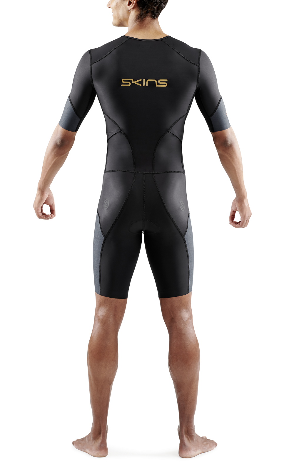 Đồ Ba môn Nam SKINS Men's TRI Elite S/S Tri Suit - Black/Carbon