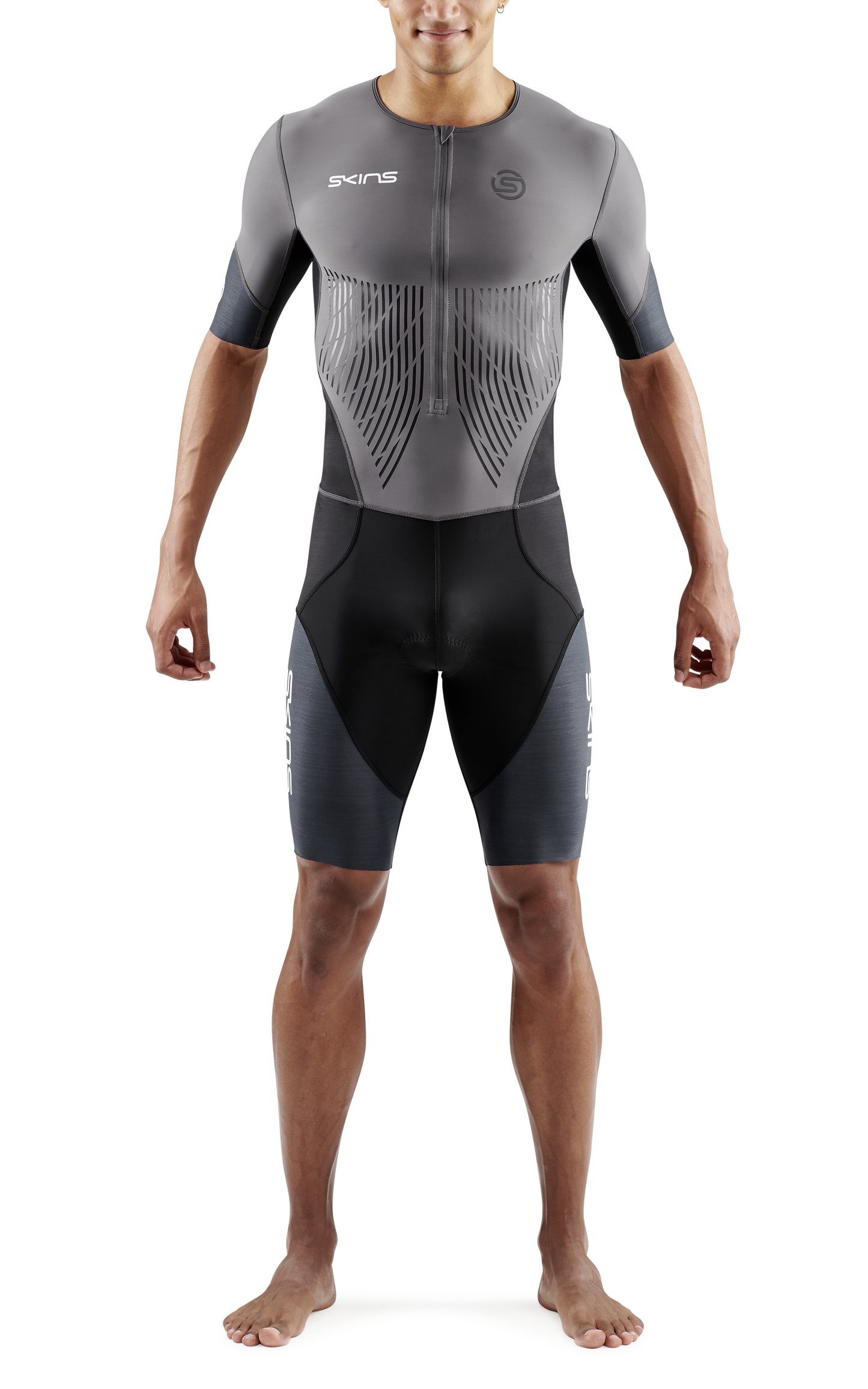 Đồ Ba môn Nam SKINS Men's TRI Elite S/S Tri Suit - Charcoal/Carbon