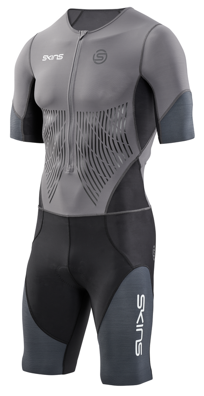 Đồ Ba môn Nam SKINS Men's TRI Elite S/S Tri Suit - Charcoal/Carbon