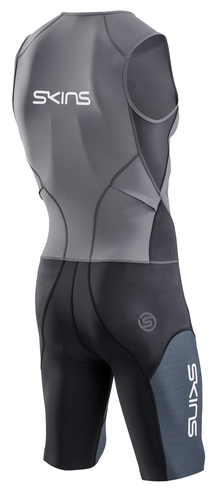 Skins Men's TRI Elite S/L Tri Suit - Charcoal/Carbon