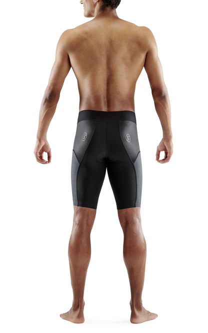 Quần Ba Môn Nam SKINS Tri Elite Half Tights - Black/Carbon