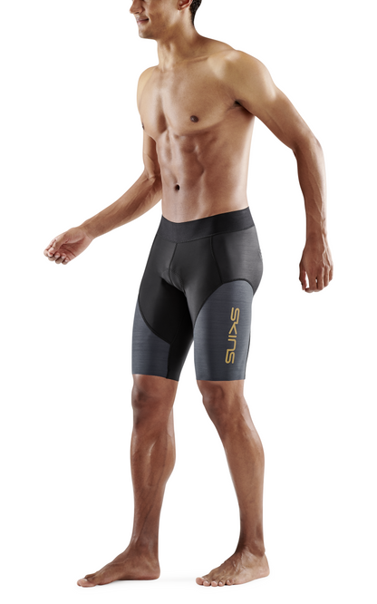 Quần Ba Môn Nam SKINS Tri Elite Half Tights - Black/Carbon
