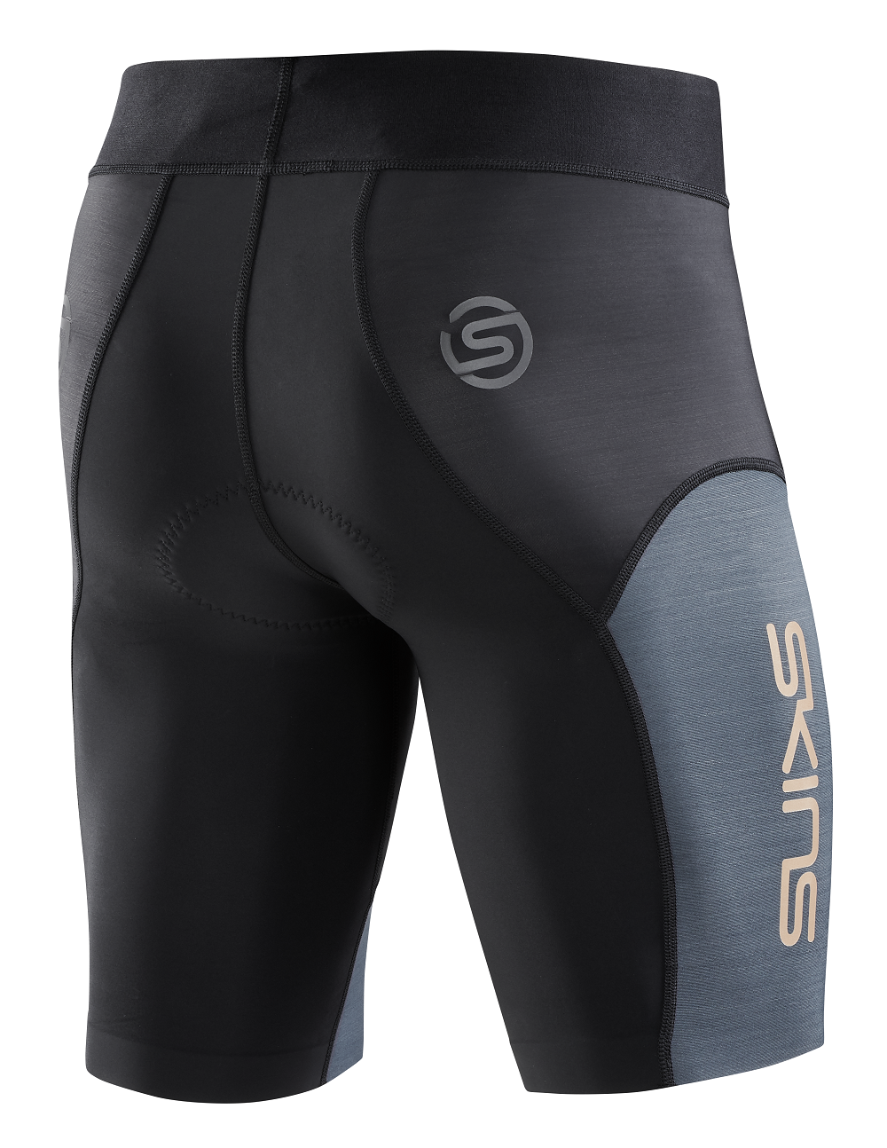 Quần Ba Môn Nam SKINS Tri Elite Half Tights - Black/Carbon