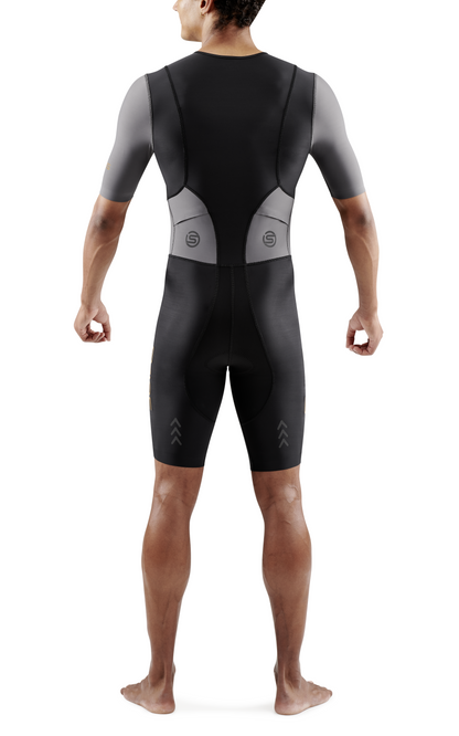 Đồ Ba môn Nam SKINS Men's TRI Brand S/S Tri Suit - Black/Carbon
