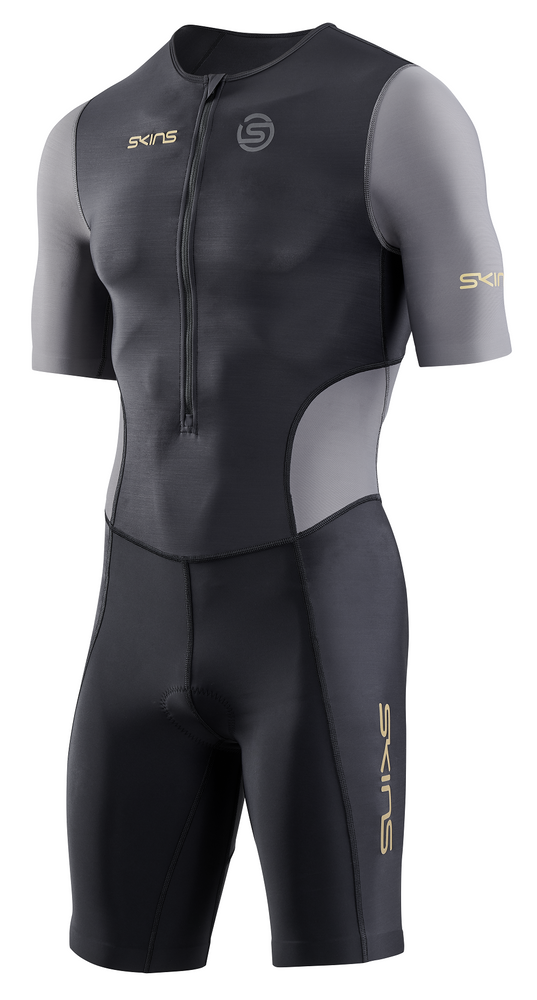 Skins Men's TRI Brand S/S Tri Suit - Black/Carbon