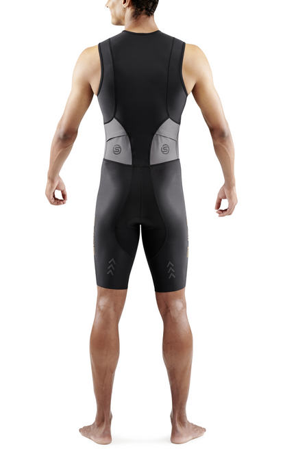 Đồ Ba môn Nam SKINS Men's TRI Brand S/L Tri Suit - Black/Carbon