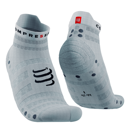 Tất chạy bộ Compressport Pro Racing Socks v4.0 Ultralight - White/Alloy