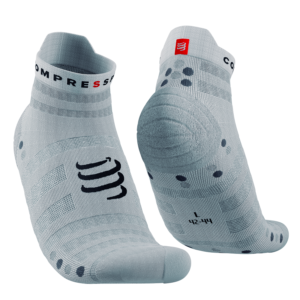 Compressport Unisex's Pro Racing Socks v4.0 Ultralight - White/Alloy