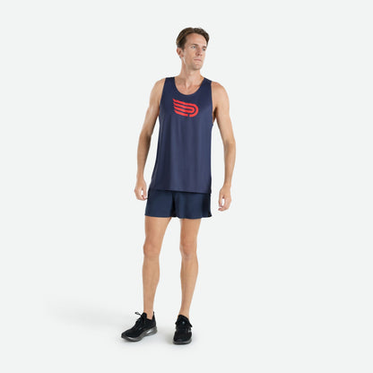 Áo Chạy Bộ Nam Pressio Arahi Singlet - Xanh/Đỏ (Navy/Red)