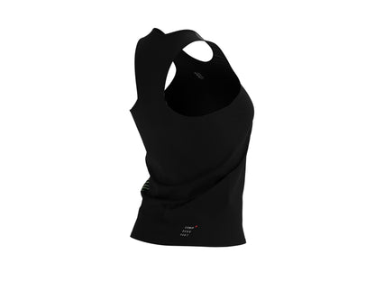 Áo chạy bộ Nữ Compressport Performance Singlet - Đen (Black/Paradise Green)
