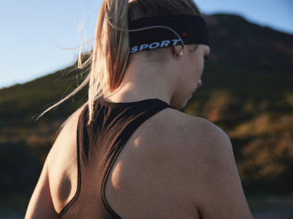 Áo chạy bộ Nữ Compressport Performance Singlet - Đen (Black/Paradise Green)