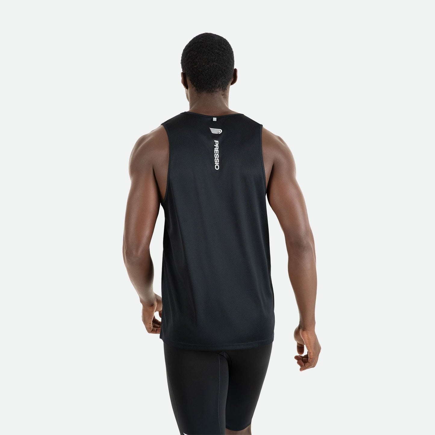 Áo Chạy Bộ Nam Pressio Hapai Singlet - Đen (Black)