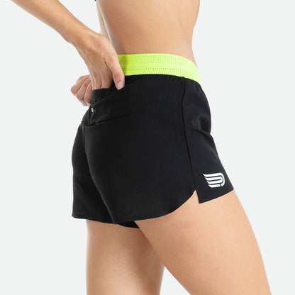 Quần Chạy Bộ Nữ Pressio Arahi 3" Short - Đen (Black)