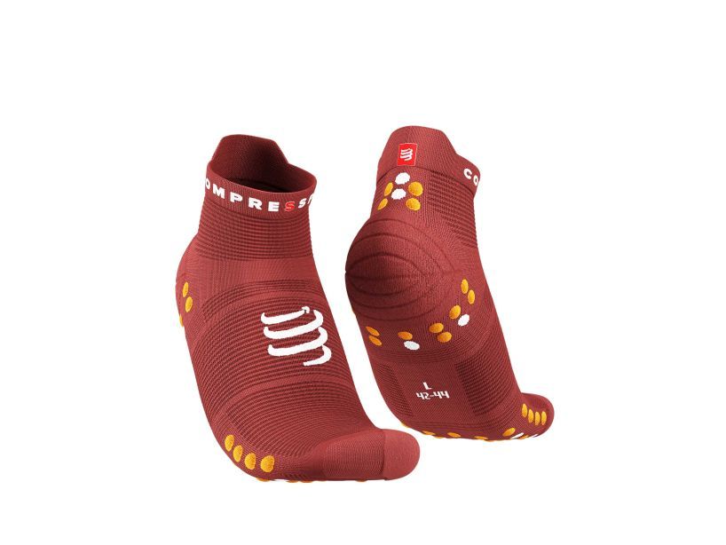 Compessport Unisex's Pro Racing Socks V4.0 Run Low - SPD Apple/DK Cheddar