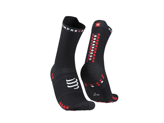 Tất chạy bộ Compressport Pro Racing Socks v4.0 Run High - Đen/Đỏ (Black/Red)