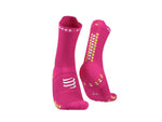 Compressport - Pro racing socks V4 Run High- FLUO PINK/PRIMEROSE