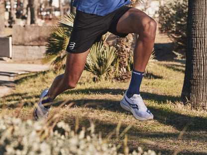 Tất chạy bộ Compressport Unisex's Pro Racing Socks v4.0 Run High - Xanh (Sodalite/Fluo Blue)