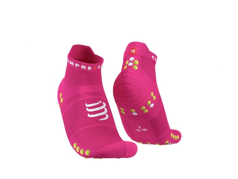 Compressport - Pro racing socks V4 Run Low-FLUO PINK/PRIMEROSE