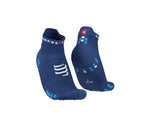 Compressport - Pro racing socks V4 Run Low-SODALITE/FLUO BLUE
