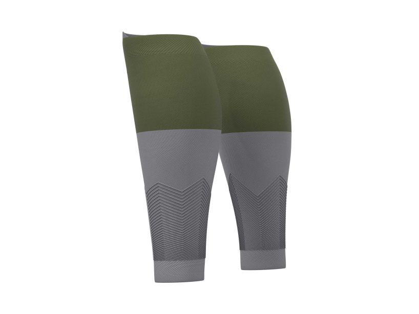 Băng bảo vệ bắp chân Compressport Unisex's 2V2 Calf Sleeve Rf - Xanh (Green/Steel Grey)