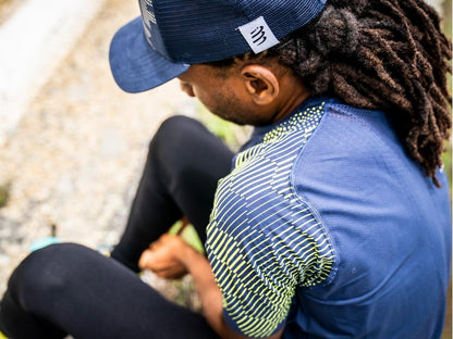 Áo chạy bộ Nam Compressport Racing SS Tshirt - Navy Peo/EV Primerose