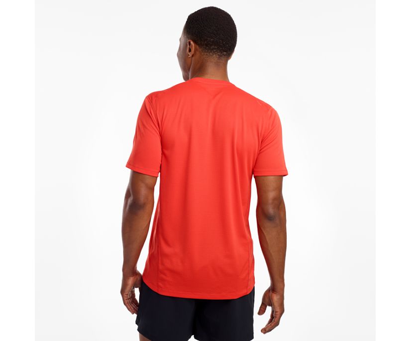 Áo chạy bộ Nam Saucony Stopwatch Short Sleeve - Đỏ