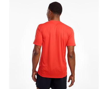 Áo chạy bộ Nam Saucony Stopwatch Short Sleeve - Đỏ
