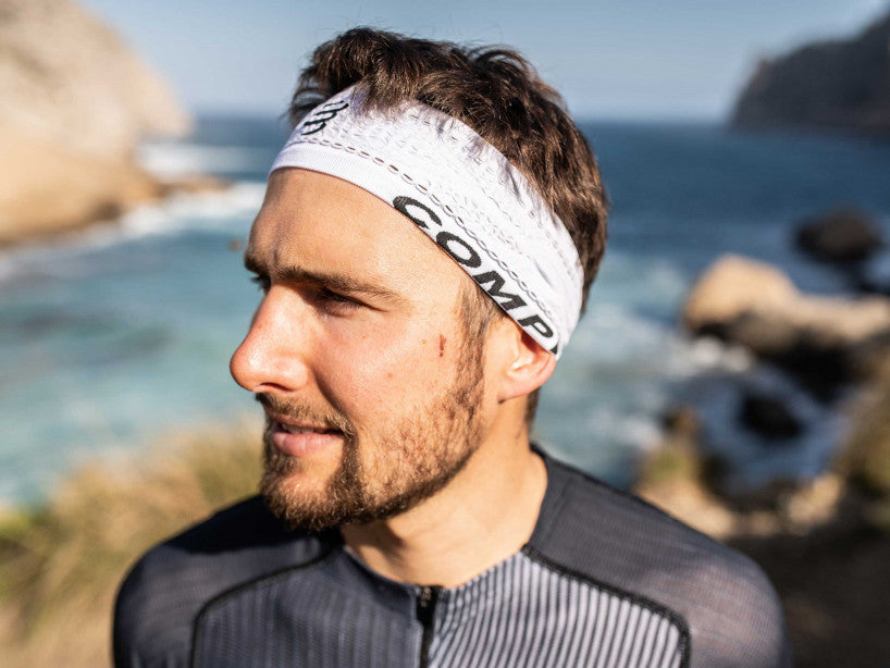 Compressport Unisex's Thin Headband On/Off Uniq Size - White