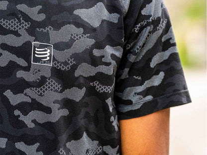 Áo chạy bộ Nam Compressport Training SS Tshirt - Camo Black