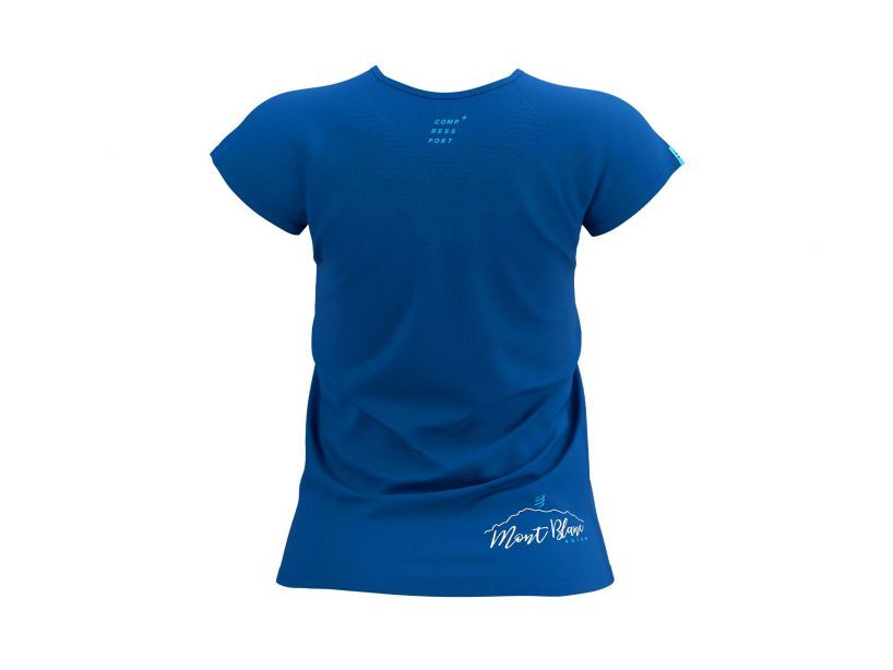 Áo chạy bộ Nữ Compessport Training Tshirt S: Mont Blanc 2022 - Blue