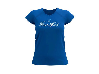 Áo chạy bộ Nữ Compessport Training Tshirt S: Mont Blanc 2022 - Blue