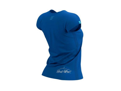 Áo chạy bộ Nữ Compessport Training Tshirt S: Mont Blanc 2022 - Blue